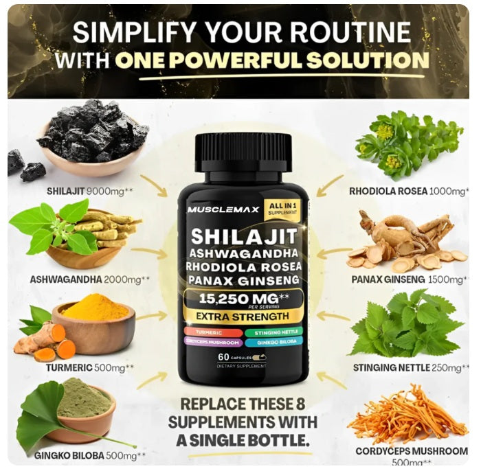 SHILAJIT, Energía y Vitalidad.     NUEVO FORMATO: EN CÁPSULAS Y CON ASHWAGANDHA!