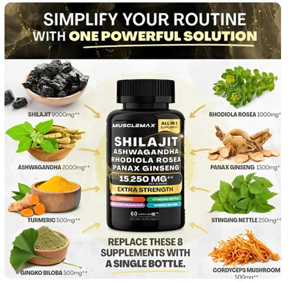 SHILAJIT, Energía y Vitalidad.     NUEVO FORMATO: EN CÁPSULAS Y CON ASHWAGANDHA!